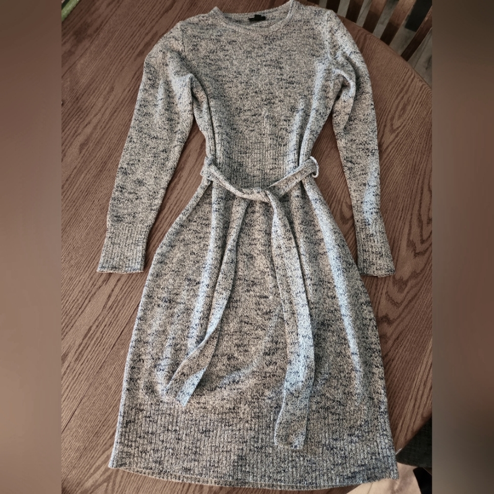 Ann Taylor Sweater Dress Blue White Speckled Heathered Size M